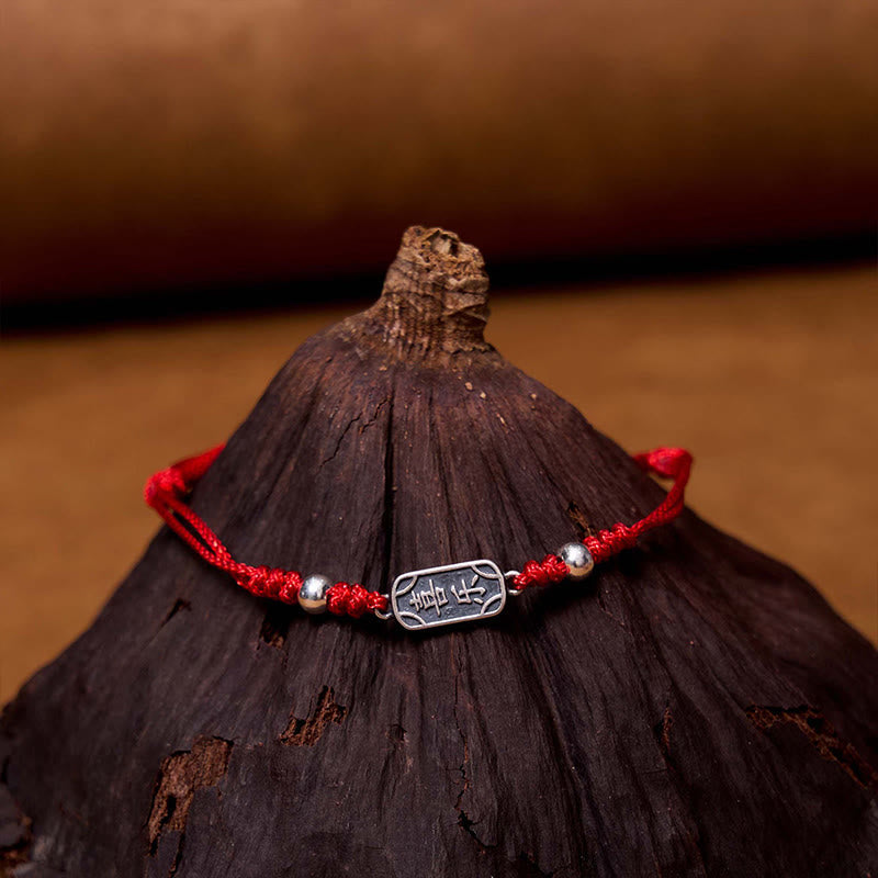 KarmaRipple's Handmade 925 Sterling Silver Peace And Joy Safe Well Protection Woven Bracelet p17