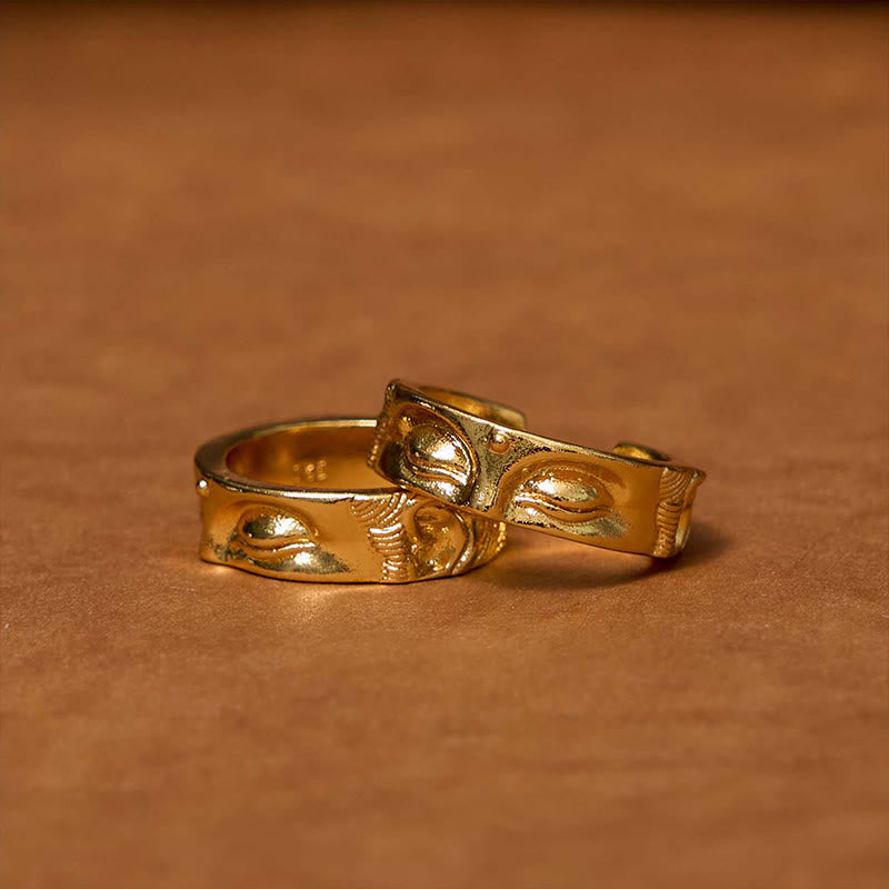 KarmaRipple's Golden Meditation Buddha Serenity Bronze Adjustable Ring p2