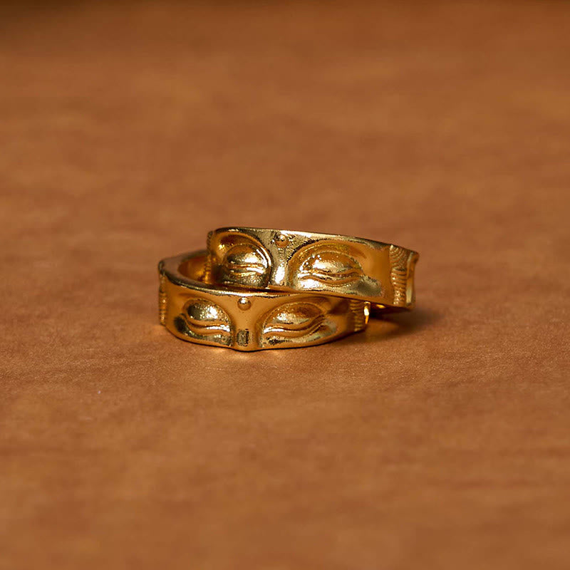 KarmaRipple's Golden Meditation Buddha Serenity Bronze Adjustable Ring p9