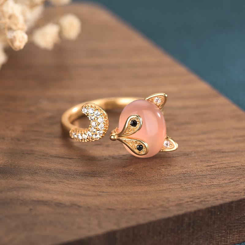 KarmaRipple's Cat's Eye Bronze Fox Love Ring p2