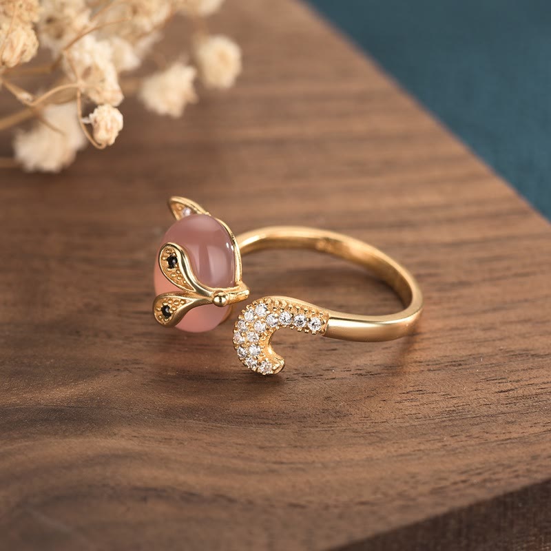 KarmaRipple's Cat's Eye Bronze Fox Love Ring p3