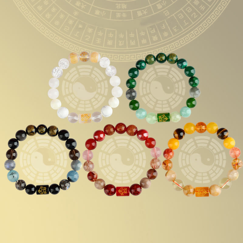 KarmaRipple's Five Elements God Of Wealth Various Gemstone Agate Wealth Fortune Bracelet p13