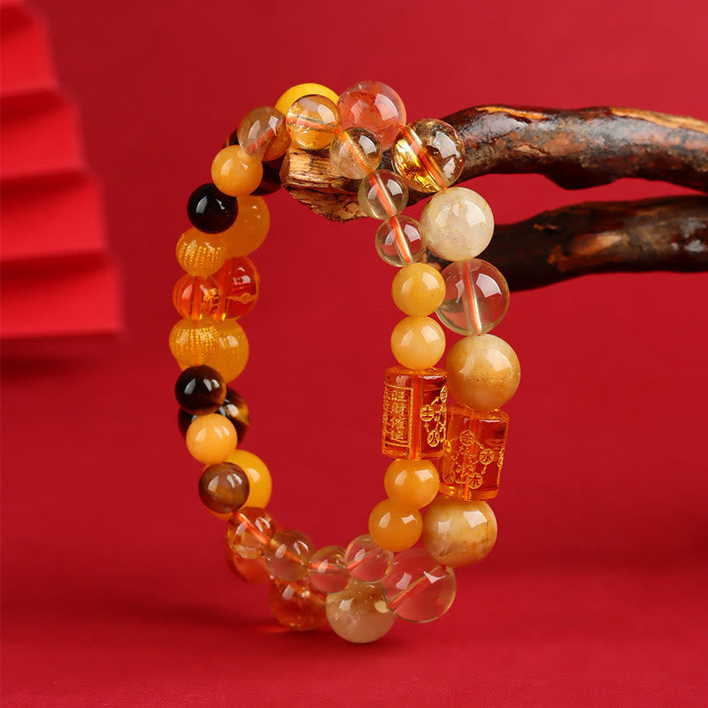 KarmaRipple's Five Elements God Of Wealth Various Gemstone Agate Wealth Fortune Bracelet p12