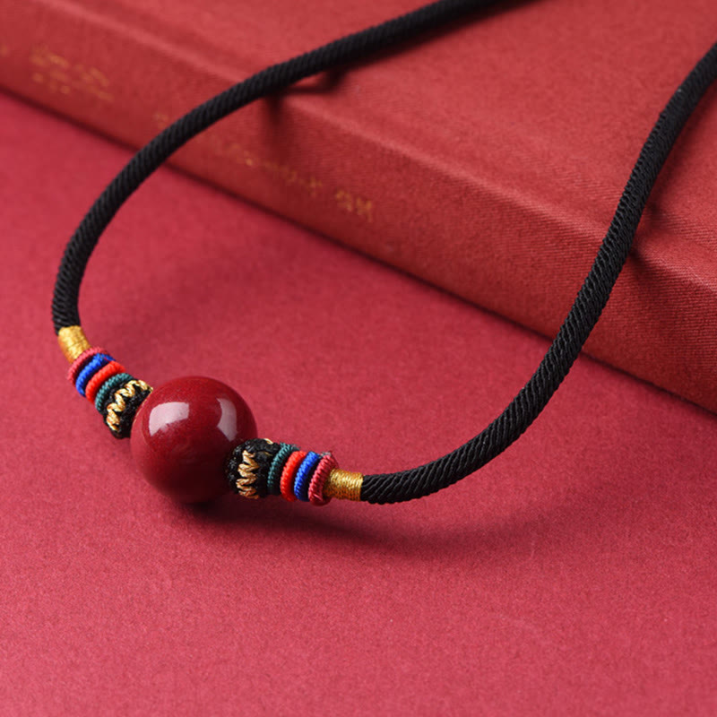 KarmaRipple's Cinnabar Fortunate Bead Keep Away Evil Spirits Pendant Necklace p3