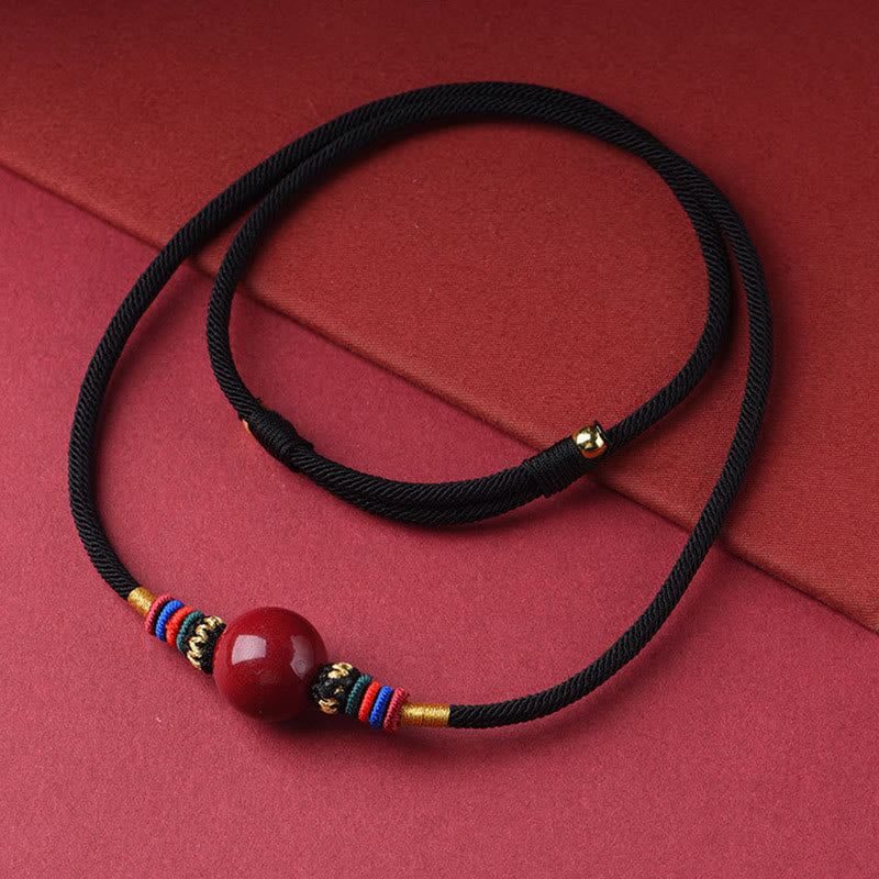 KarmaRipple's Cinnabar Fortunate Bead Keep Away Evil Spirits Pendant Necklace p4