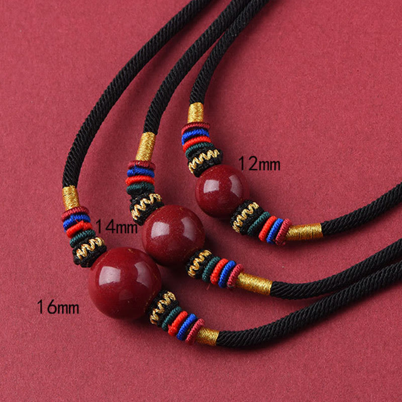 KarmaRipple's Cinnabar Fortunate Bead Keep Away Evil Spirits Pendant Necklace p1