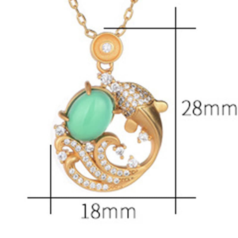 KarmaRipple's Green Chalcedony Koi Fish Strength Pendant Necklace p6