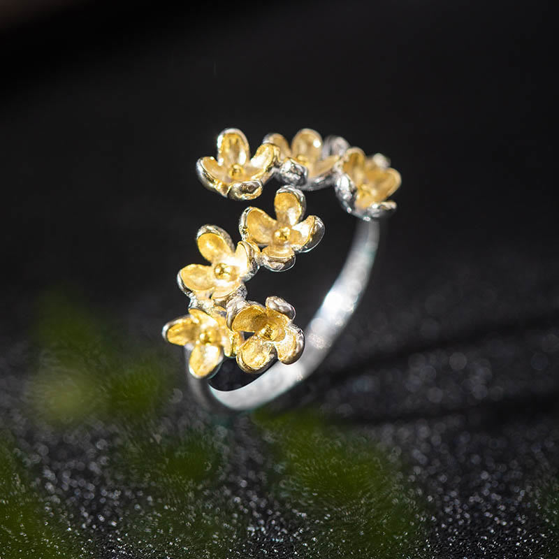 KarmaRipple's 925 Sterling Silver Osmanthus Fragrans Ring p1