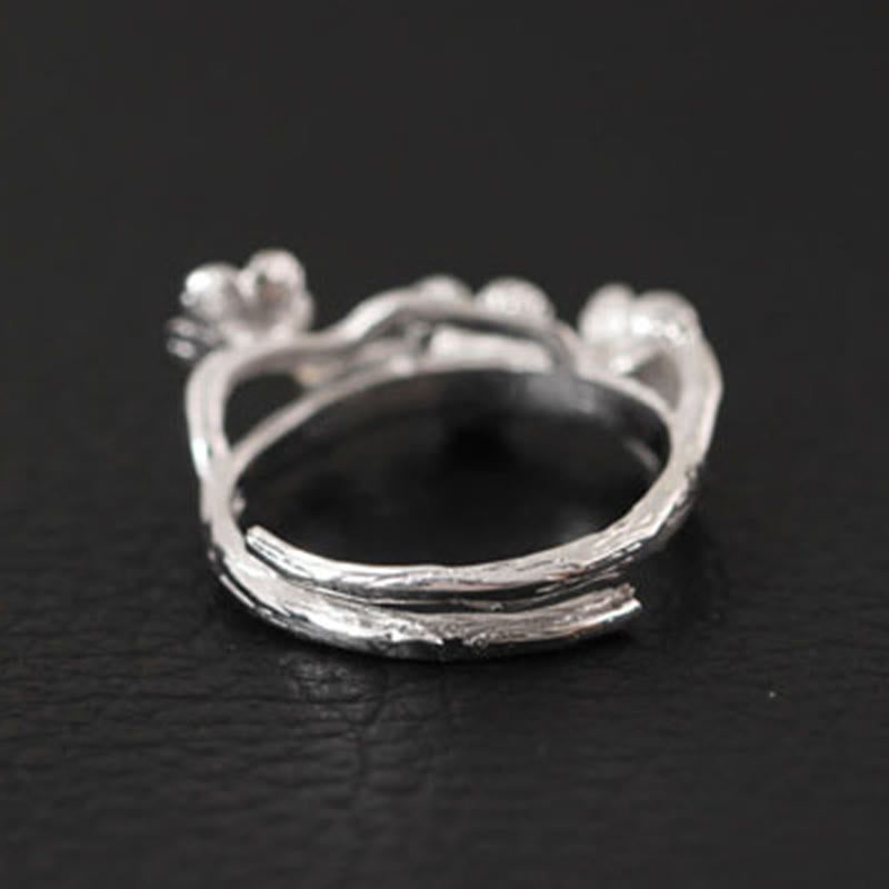 KarmaRipple's 925 Sterling Silver Plum Bossom Calm Ring p11