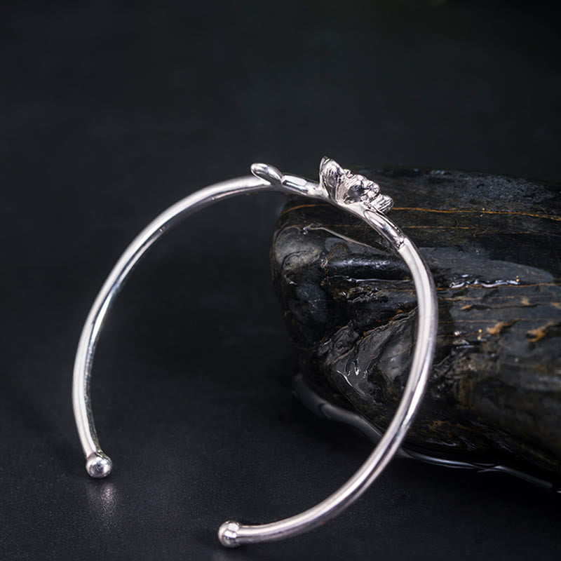 KarmaRipple's 925 Sterling Silver Cherry Blossom Fortune Bracelet Bangle p10