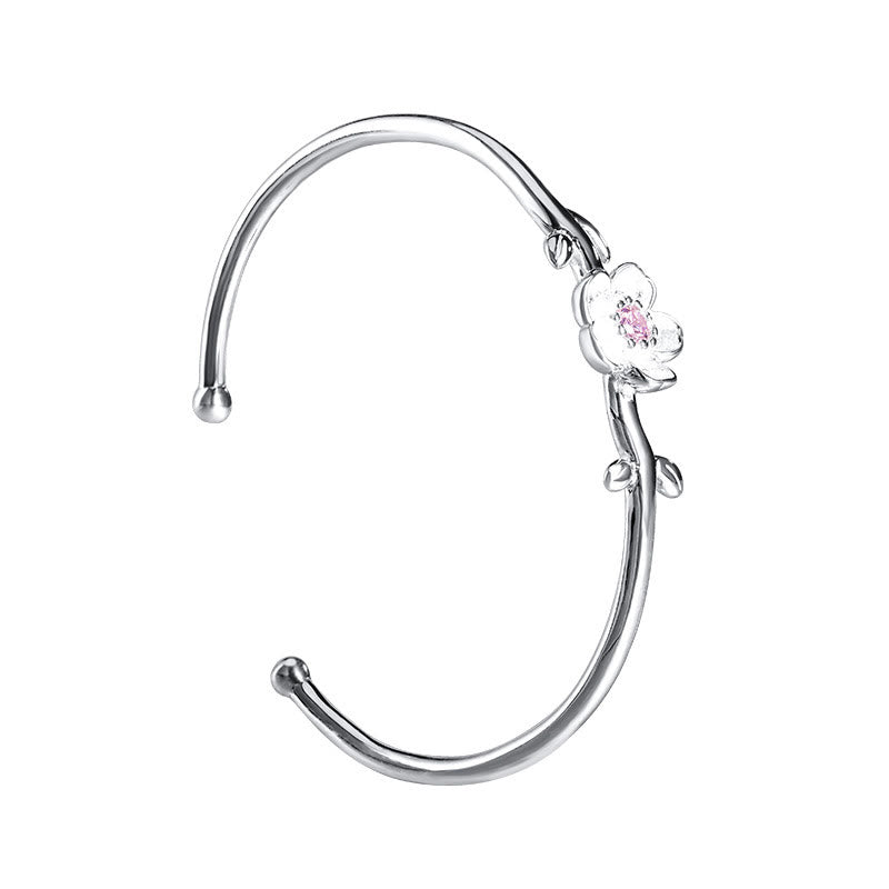 KarmaRipple's 925 Sterling Silver Cherry Blossom Fortune Bracelet Bangle p4