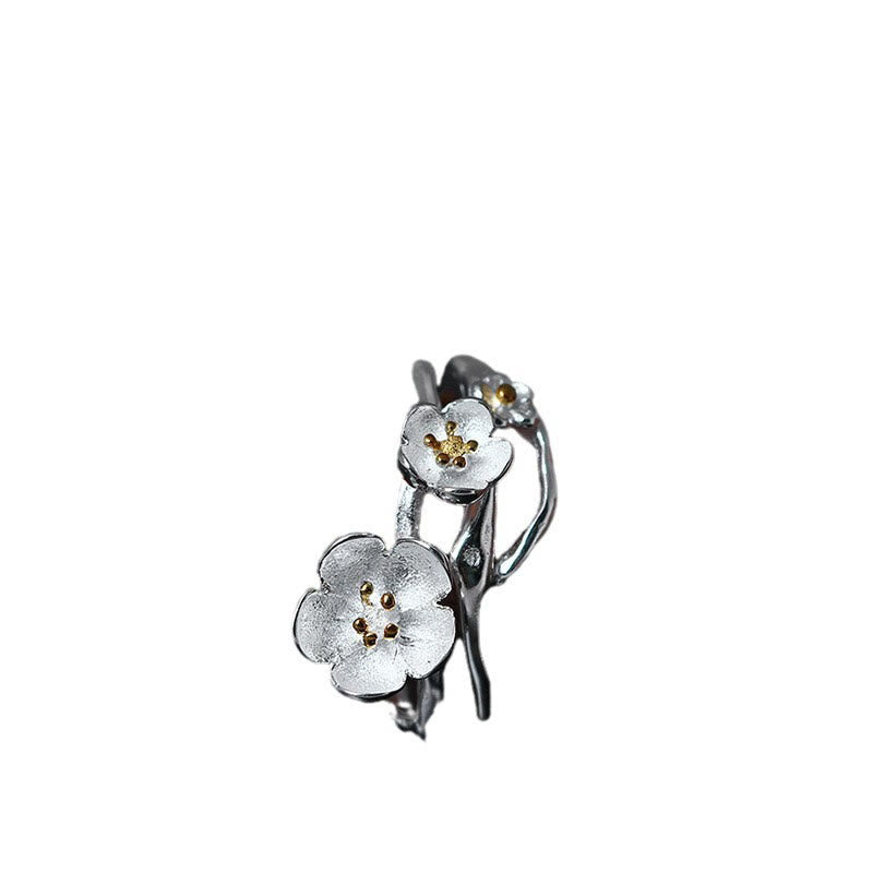 KarmaRipple's 925 Sterling Silver Plum Bossom Balance Ring p5