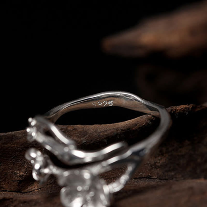 KarmaRipple's 925 Sterling Silver Plum Bossom Balance Ring p17