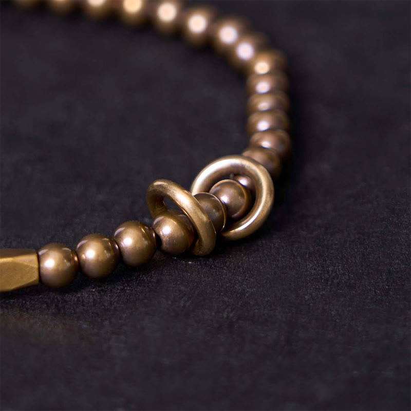 KarmaRipple's Wealth Self Care Bronze Brass Beadwork Design Pair Bracelet p3