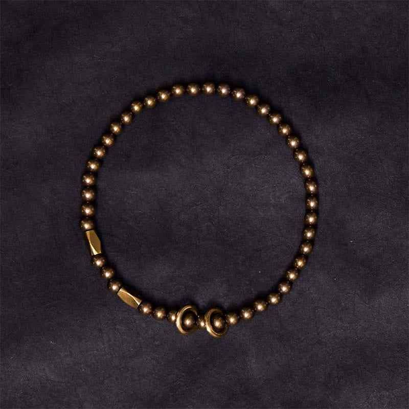 KarmaRipple's Wealth Self Care Bronze Brass Beadwork Design Pair Bracelet p4