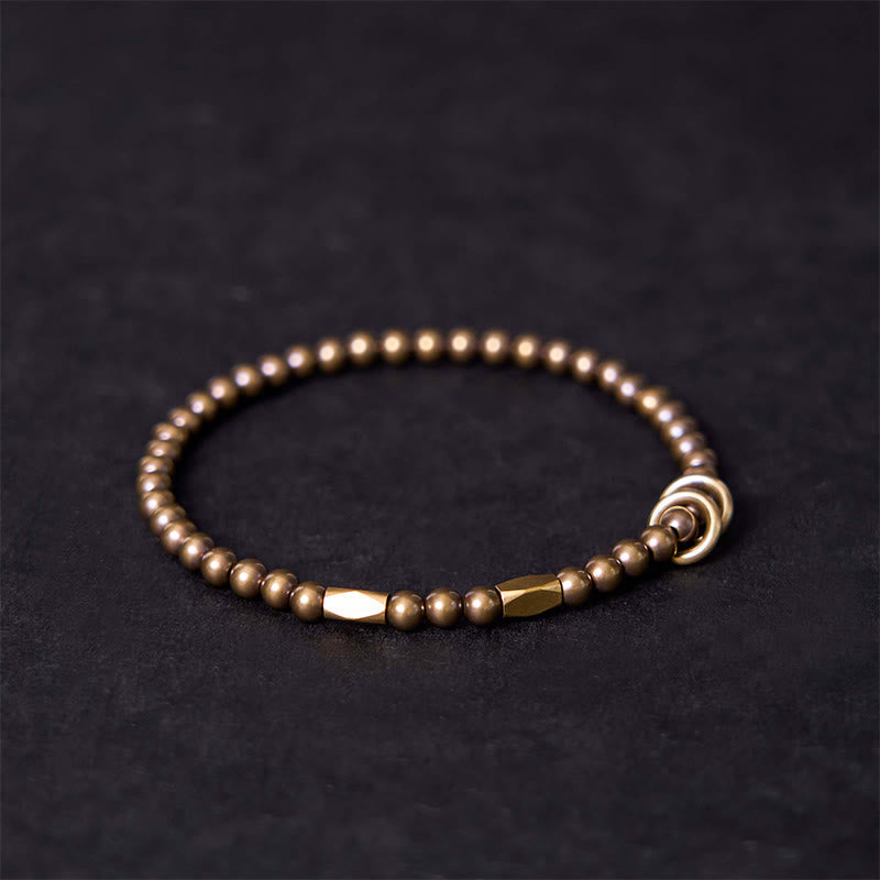 KarmaRipple's Wealth Self Care Bronze Brass Beadwork Design Pair Bracelet p2