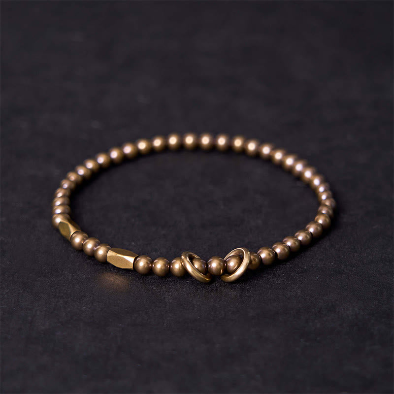 KarmaRipple's Wealth Self Care Bronze Brass Beadwork Design Pair Bracelet p1