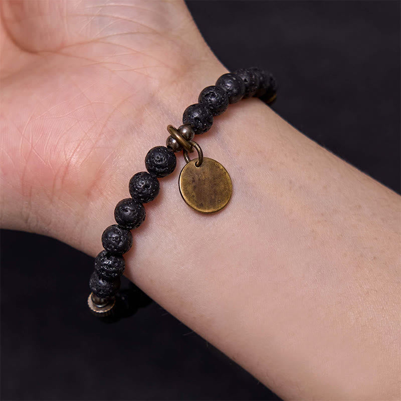 KarmaRipple's Authentic Lava Rock Beadwork Calm Support Balancing Bracelet p8