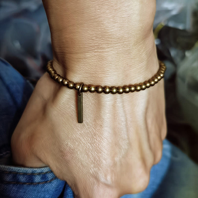 KarmaRipple's Pure Bronze Brass Beadwork Self Care Balancing Bracelet p5