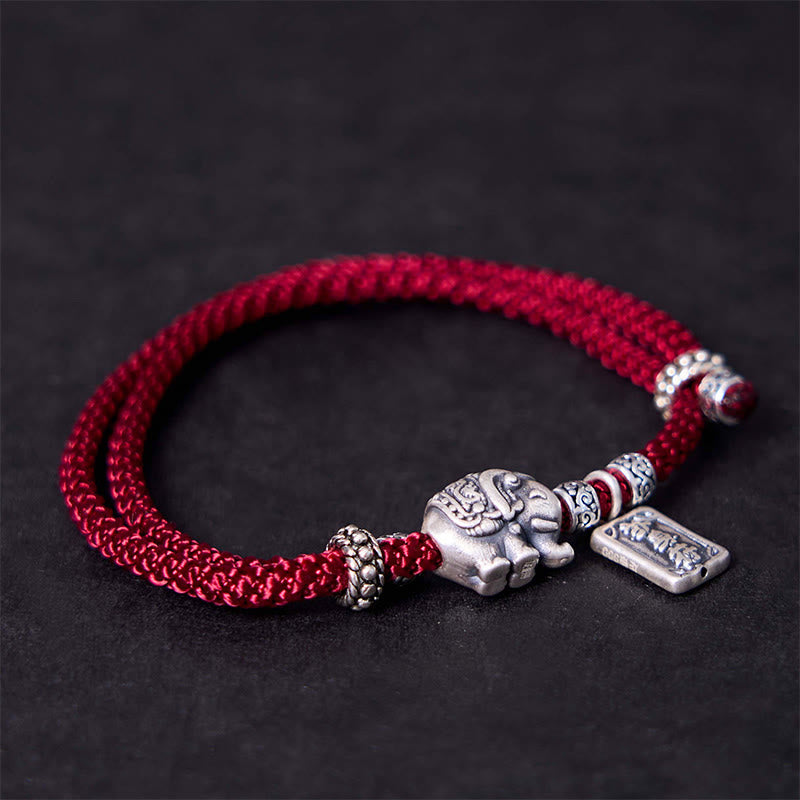KarmaRipple's 925 Sterling Silver Elephant Safe And Well Amulet Talisman Strength Bracelet p18