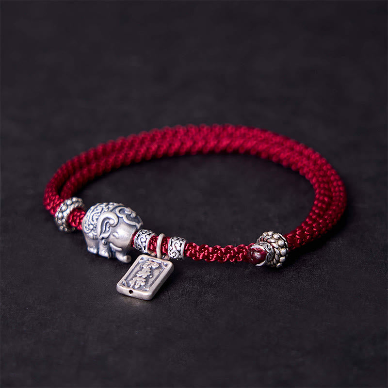 KarmaRipple's 925 Sterling Silver Elephant Safe And Well Amulet Talisman Strength Bracelet p19