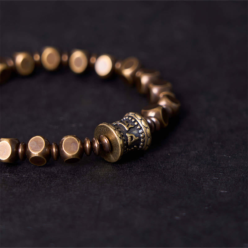 KarmaRipple's Tibetan Om Mani Padme Hum Carved Bronze Brass Amulet Focus Bracelet p8