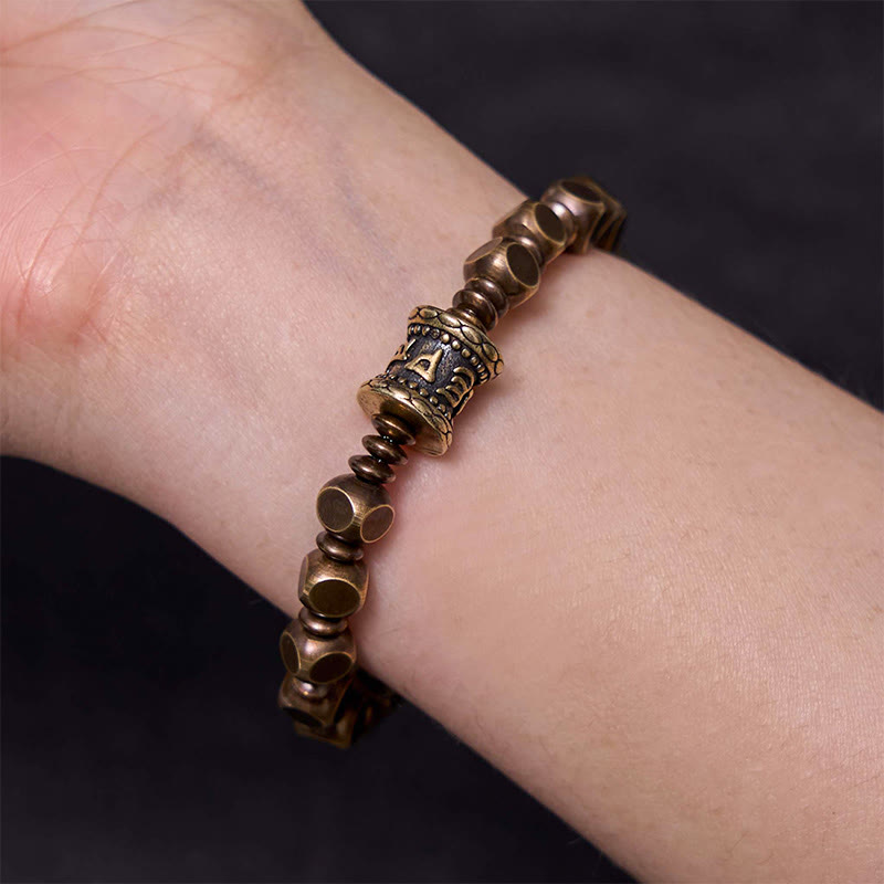 KarmaRipple's Tibetan Om Mani Padme Hum Carved Bronze Brass Amulet Focus Bracelet p10
