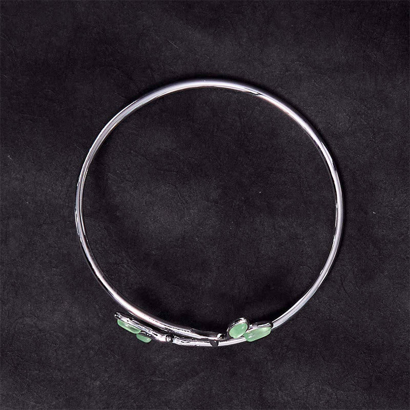 KarmaRipple's Leaf Pattern Cat Eye Support Cuff Bracelet Bangle p3