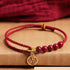 Cinnabar Fu Character 925 Sterling Silver Charm(Wrist Circumference: 14-22cm)