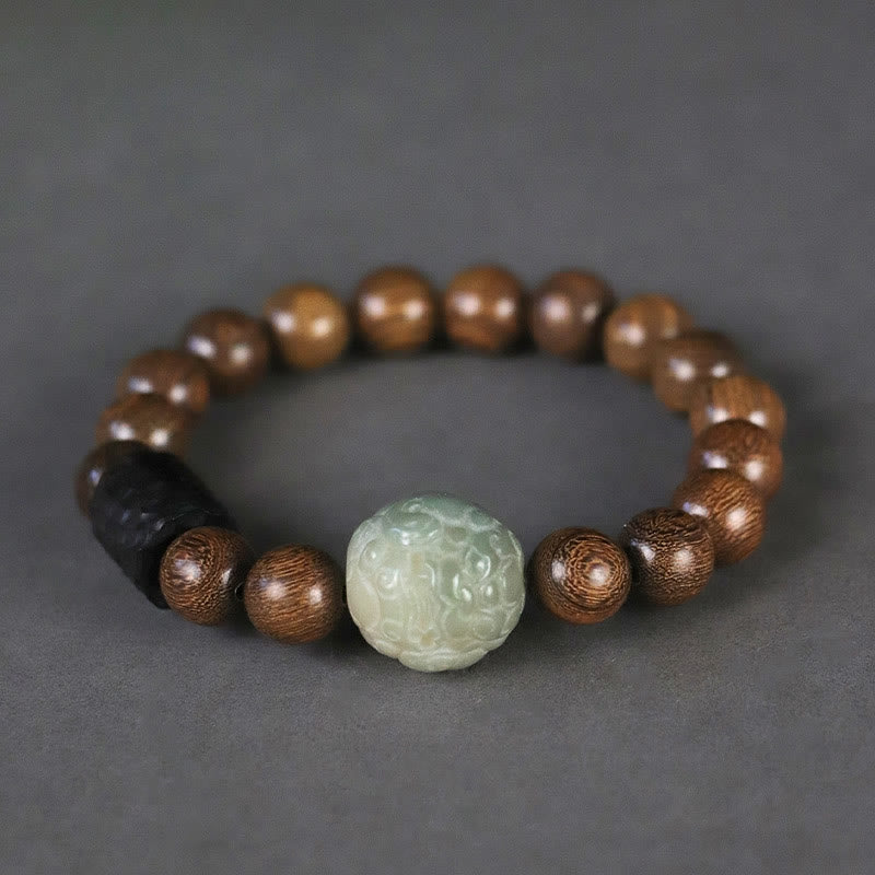 KarmaRipple's Sandalwood Bodhi Seed PiXiu Ebony Wood Bead Balancing Bracelet p3