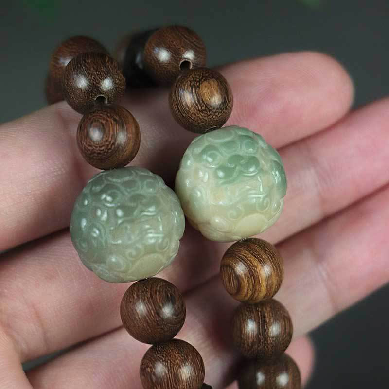 KarmaRipple's Sandalwood Bodhi Seed PiXiu Ebony Wood Bead Balancing Bracelet p10