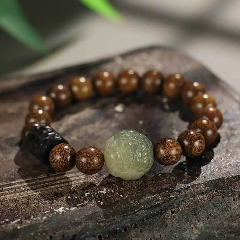 KarmaRipple's Sandalwood Bodhi Seed PiXiu Ebony Wood Bead Balancing Bracelet p13