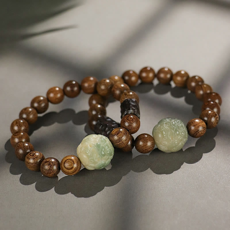 KarmaRipple's Sandalwood Bodhi Seed PiXiu Ebony Wood Bead Balancing Bracelet p9