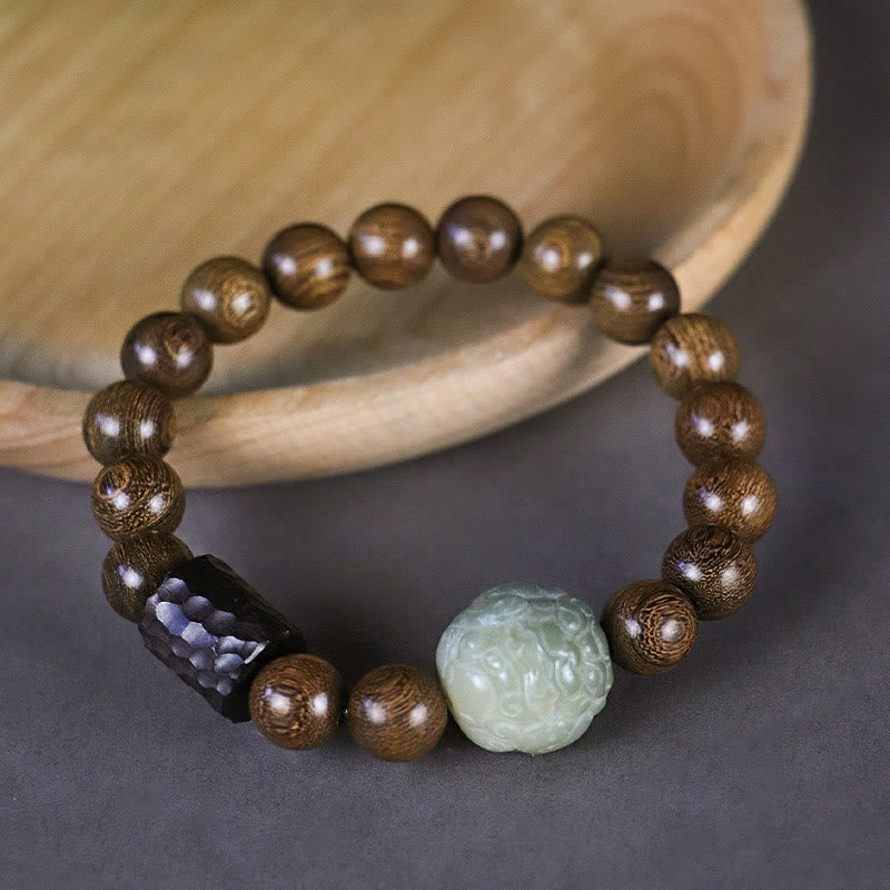 KarmaRipple's Sandalwood Bodhi Seed PiXiu Ebony Wood Bead Balancing Bracelet p5