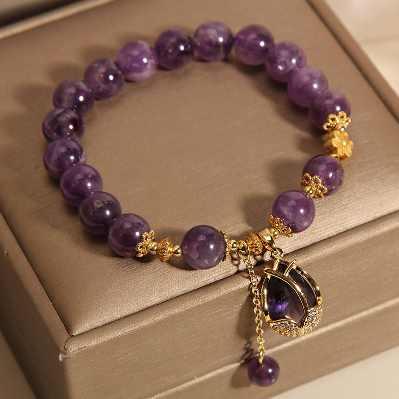 KarmaRipple's Amethyst Lily Talisman Balance Balancing Bracelet p3