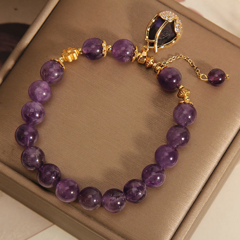 KarmaRipple's Amethyst Lily Talisman Balance Balancing Bracelet p4