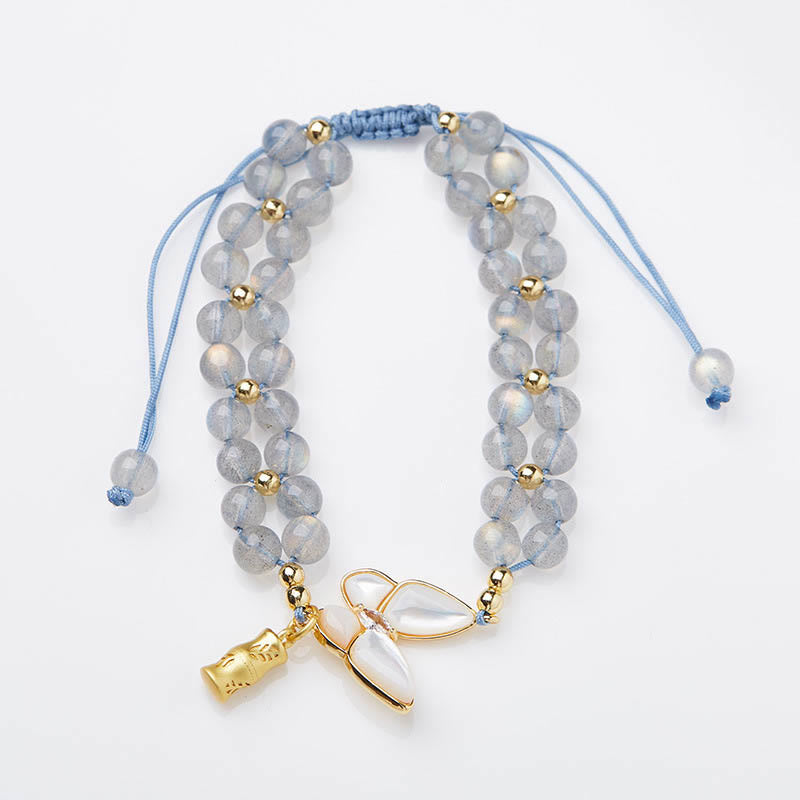 KarmaRipple's Authentic Moonstone Butterfly Bamboo Balancing String Bracelet p4