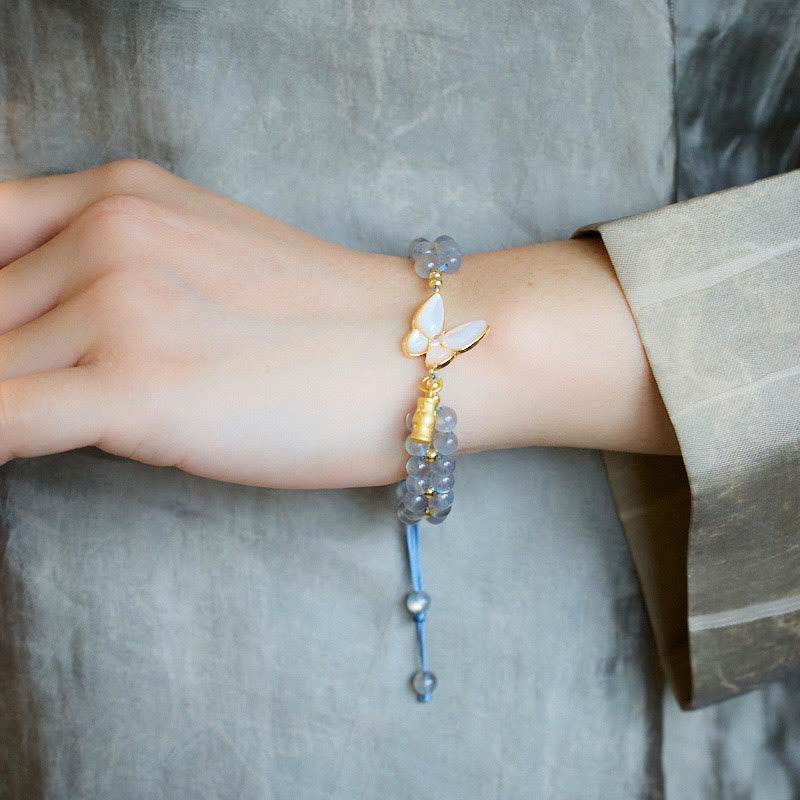 KarmaRipple's Authentic Moonstone Butterfly Bamboo Balancing String Bracelet p3