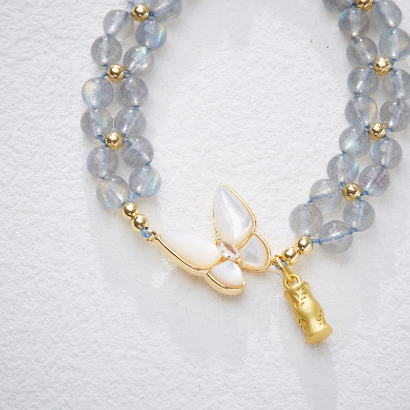 KarmaRipple's Authentic Moonstone Butterfly Bamboo Balancing String Bracelet p6