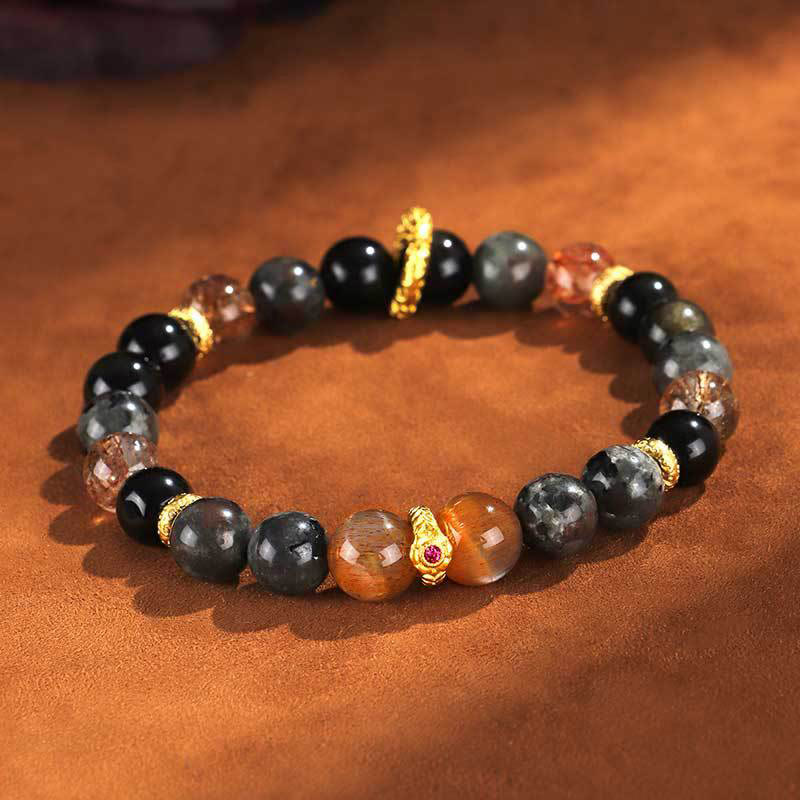 KarmaRipple's Sun Stone Lava Rock Positive Bracelet p1