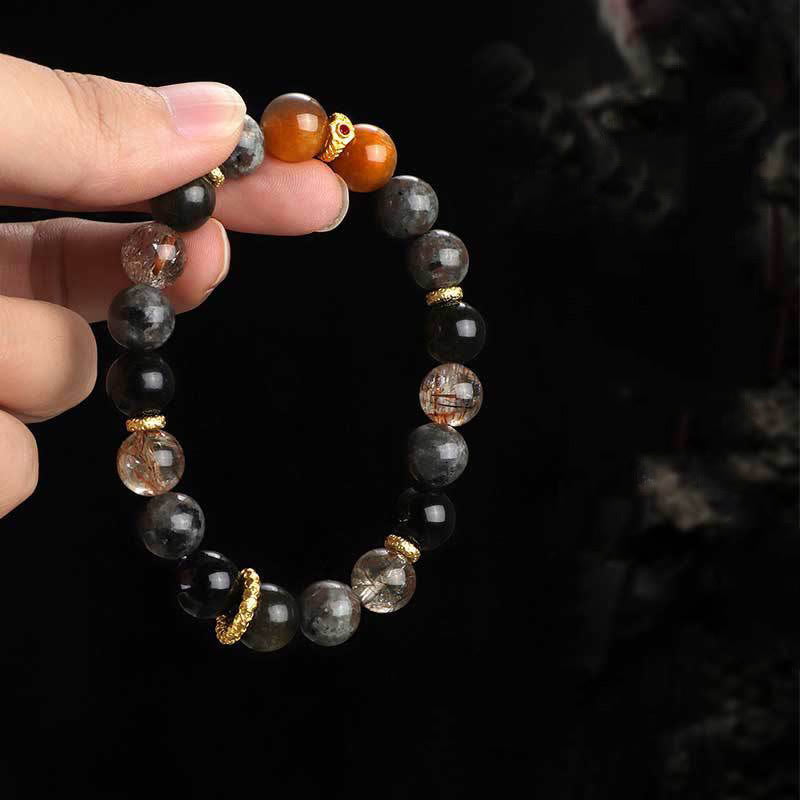 KarmaRipple's Sun Stone Lava Rock Positive Bracelet p5
