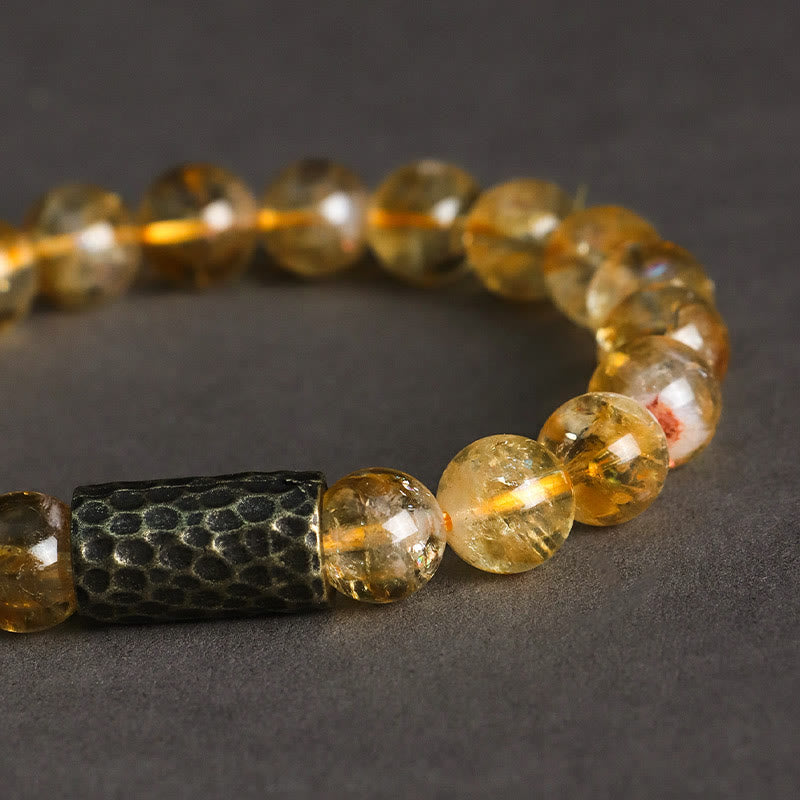 KarmaRipple's Citrine Sandalwood Bodhi Seed Protection Double Wrap Bracelet p13