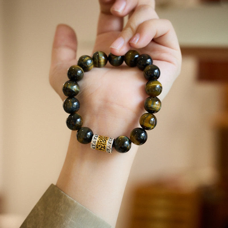KarmaRipple's Tiger Eye Six True Words Courage Bracelet p3