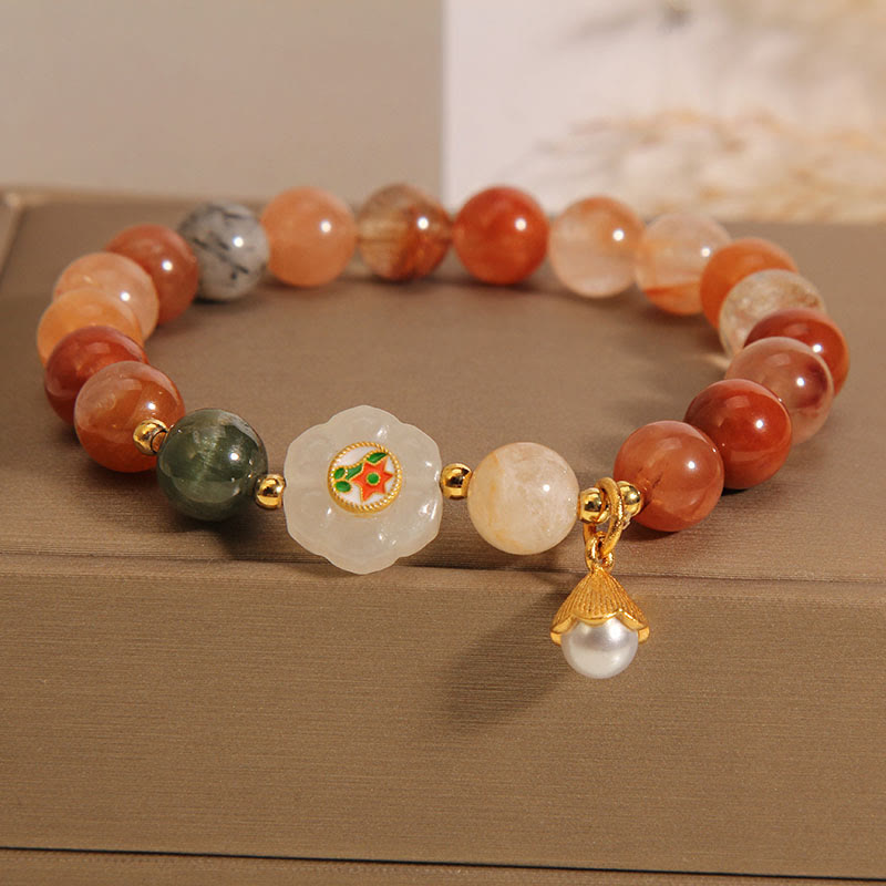 KarmaRipple's Authentic Fu Lu Shou Gemstone Hetian Ivory Jade Pearl Fortune Bracelet p1