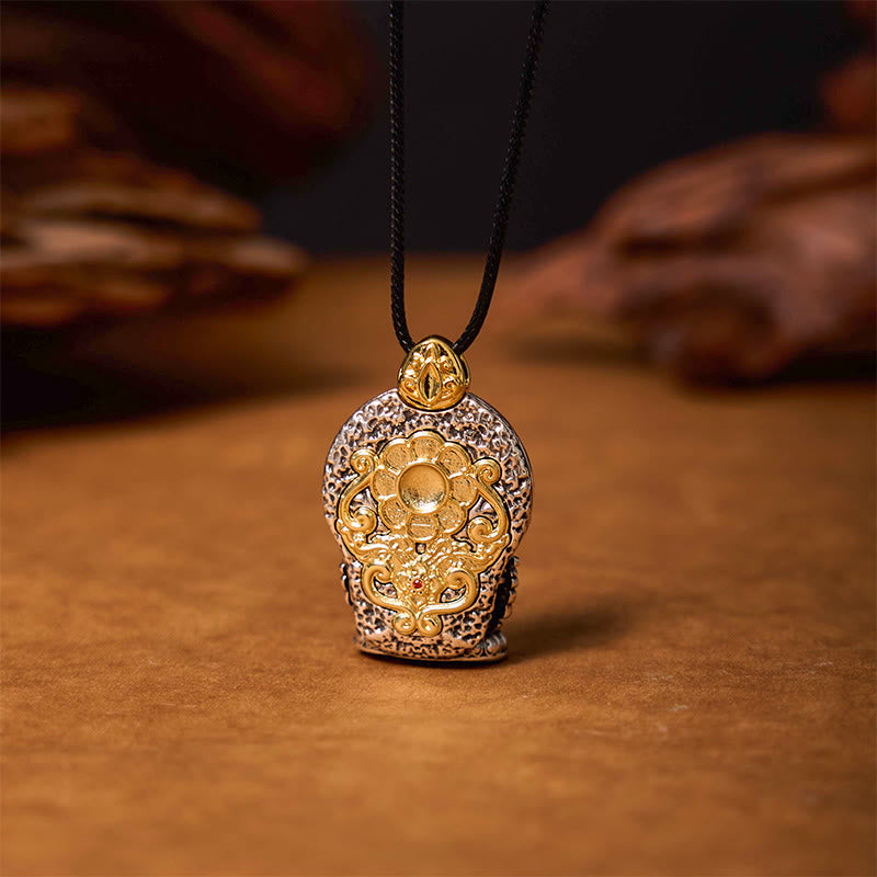 KarmaRipple's Tibetan Avalokitesvara Dzi Bead Pattern Bronze Purity Balancing Pendant Necklace p3