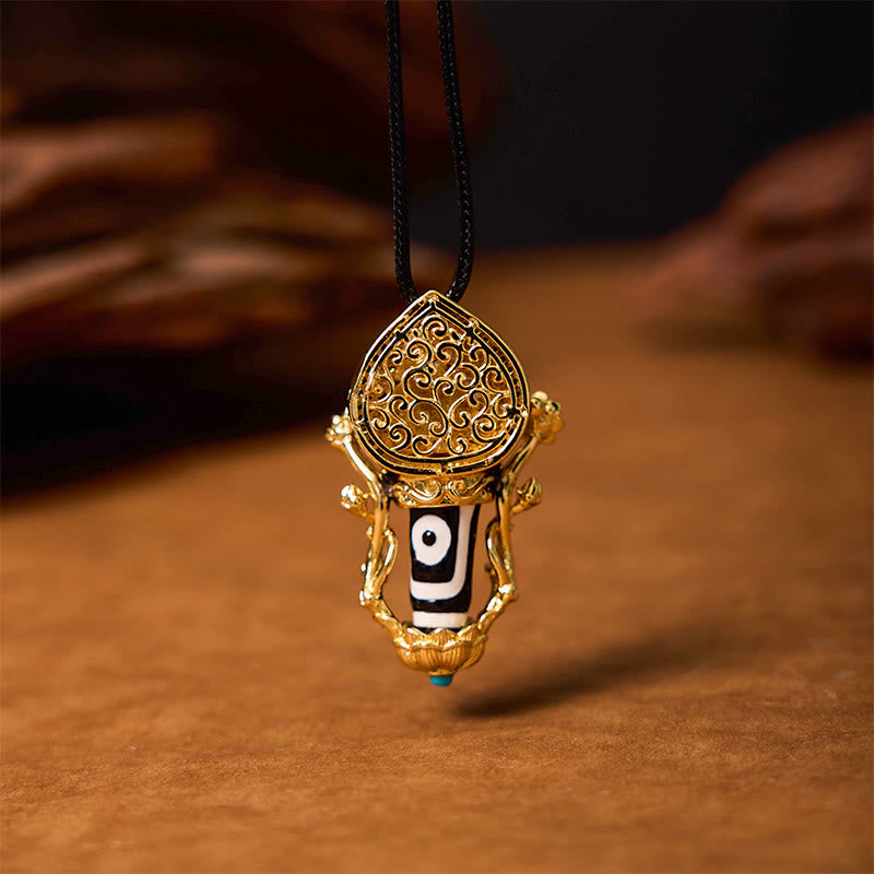 KarmaRipple's Tibetan Dzi Bead Manjusri Bodhisattva Pattern Compassion String Pendant Necklace p2