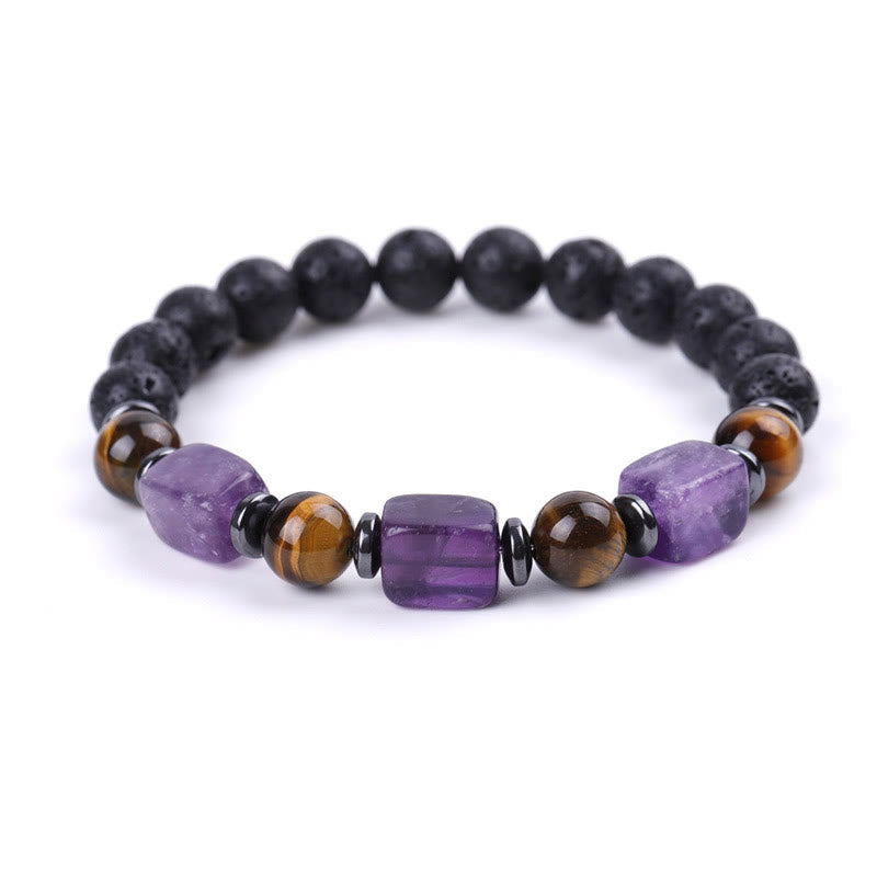 KarmaRipple's Various Crystals Lava Rock Calm Bracelet p12