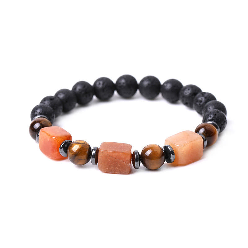 KarmaRipple's Various Crystals Lava Rock Calm Bracelet p53