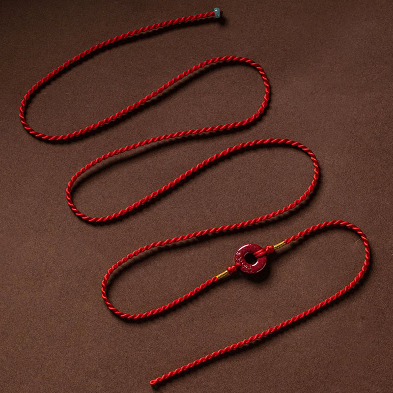 KarmaRipple's Authentic Cinnabar Peace Buckle Blessing Red String Belly Chain p8