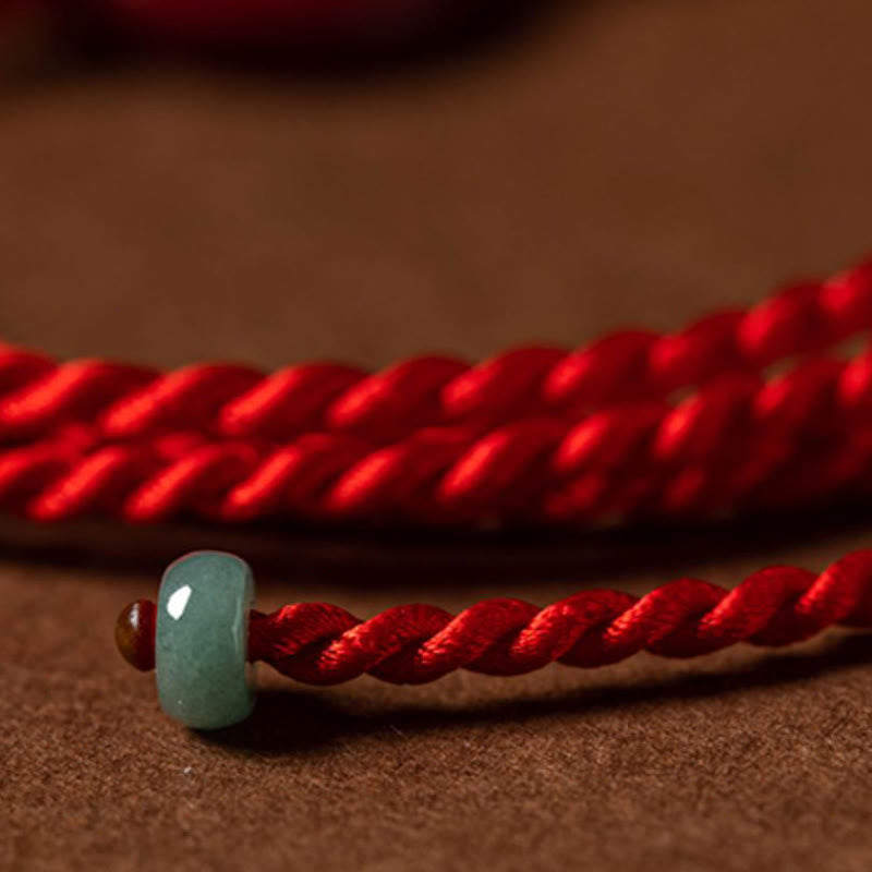 KarmaRipple's Authentic Cinnabar Peace Buckle Blessing Red String Belly Chain p12